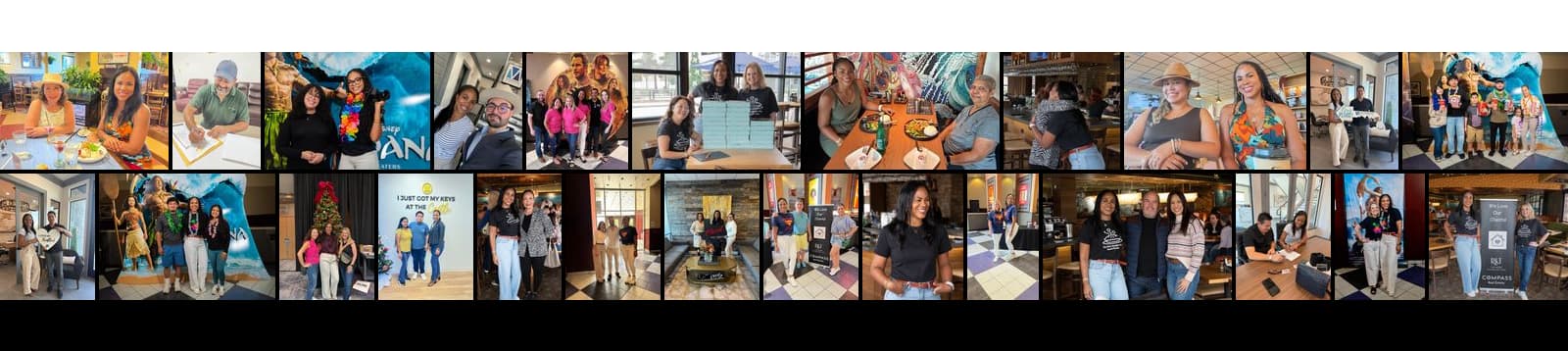 Collage of client appreciation parties and closing days with Lliliam Foster and her clients.